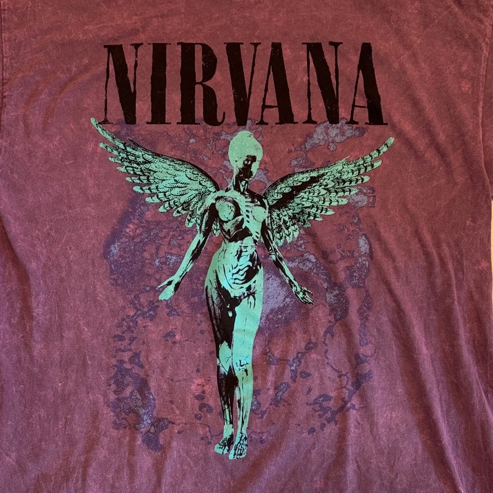NIRVANA Distressed Maroon Tee In Utero XL NWOT - Picture 3 of 11